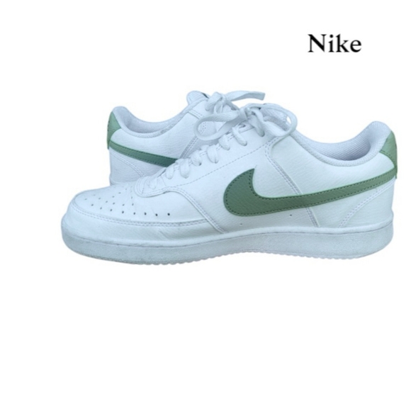 Nike Court Vision Leather Athletic Tennis Shoe Casual Sneaker White Green Men 10 - Picture 6 of 15